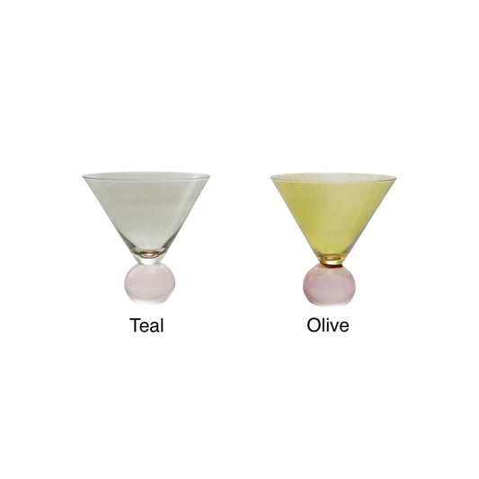 Two-Tone Martini Glass with Ball Stem