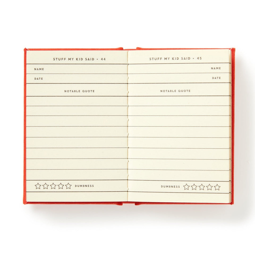 inside of dumb things my kid said tiny diary