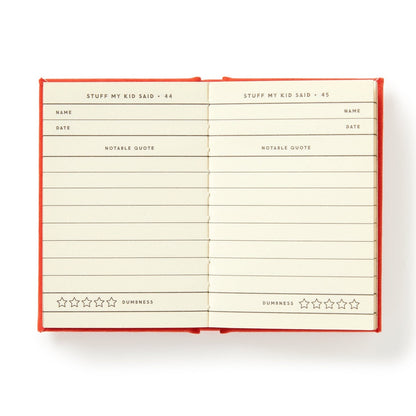 inside of dumb things my kid said tiny diary
