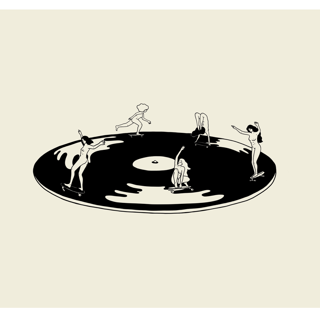 Skate Session on Vinyl Record Print