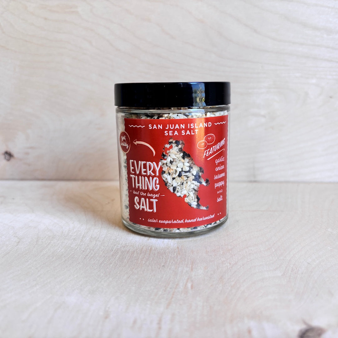 Jar of 'Everything Salt' on a white background