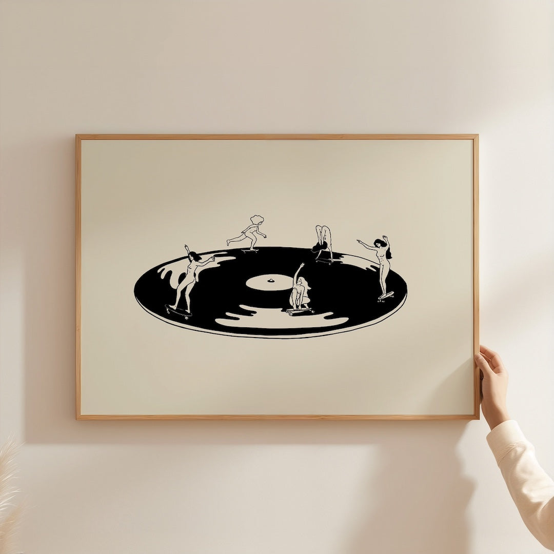 Skate Session on Vinyl Record Print