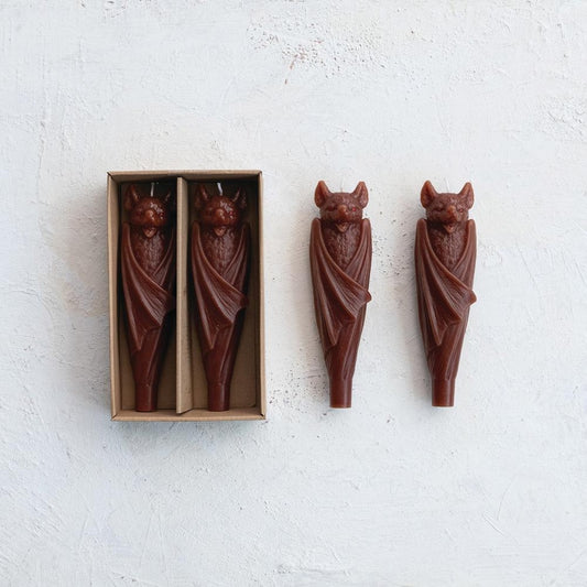 Set of 2 Bat Shaped Taper Candles