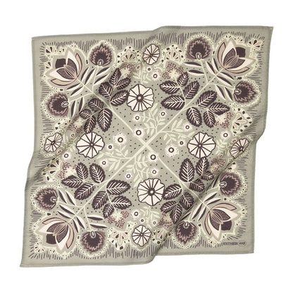 gray bandana with a floral pattern on a white background