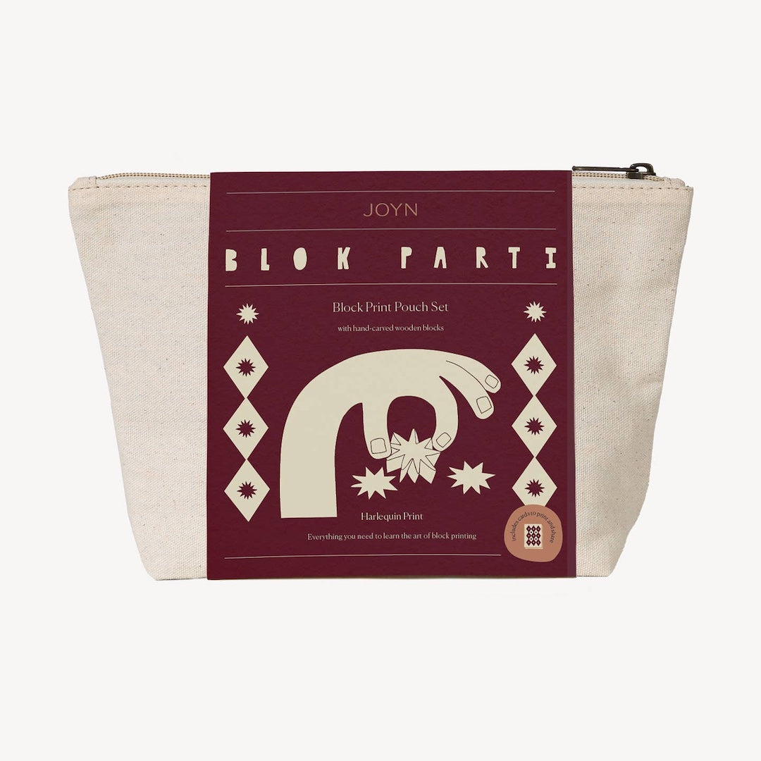 canvas pouch with joyn block parti packing 