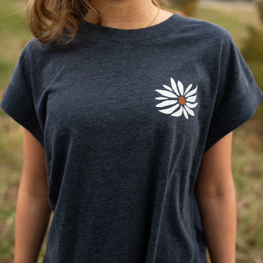 In Full Bloom Washed Navy Ladies Tee