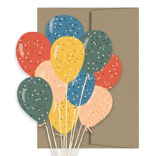 Party Balloons Die Cut Card
