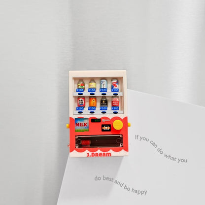 Miniature vending machine magnet on a fridge