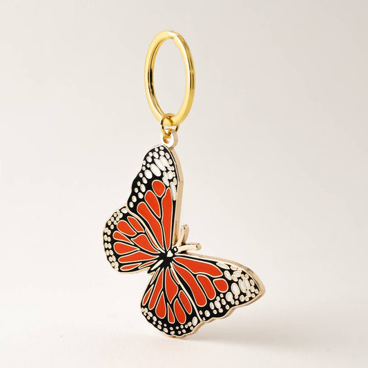 monarch butterfly keychain on a white background