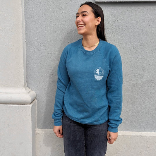 Mountain Sea Living Teal Crewneck