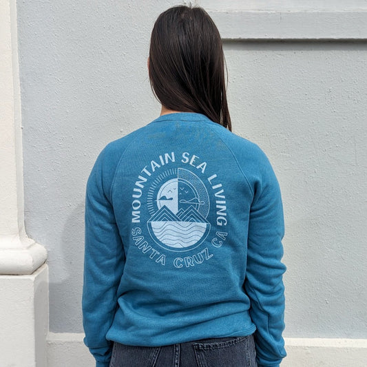 Mountain Sea Living Teal Crewneck