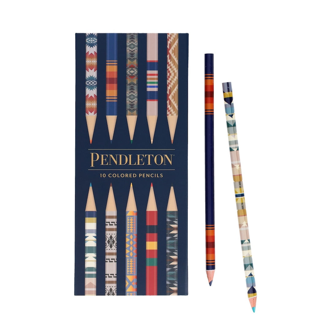 Pendleton colored pencils with packaging on a white background