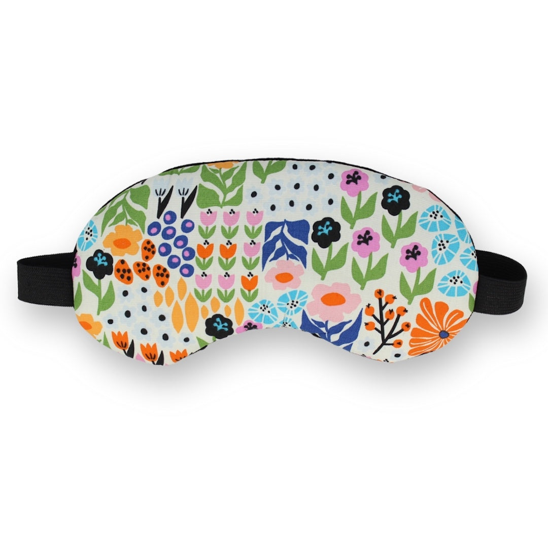 Eye Mask with a floral pattern on it