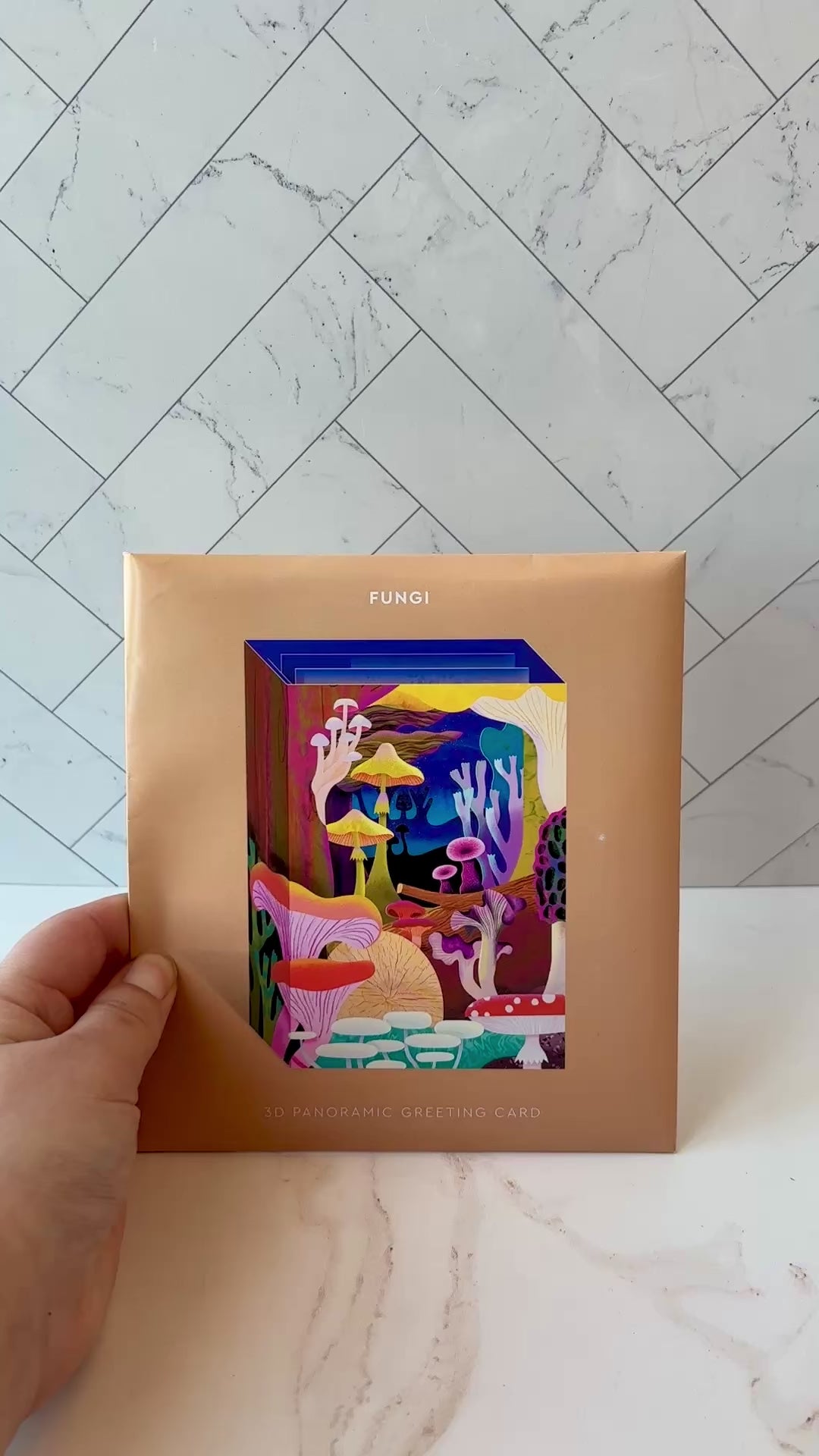 Video showing a mushroom themed 3D card
