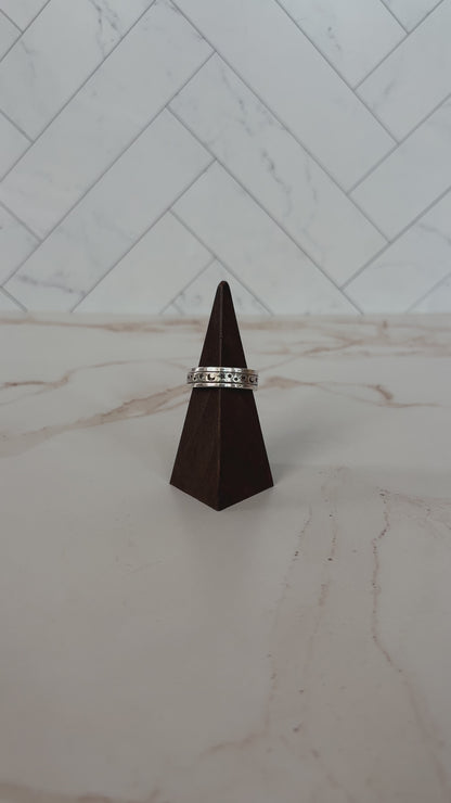 Sterling Silver Star & Moon Spinner Ring