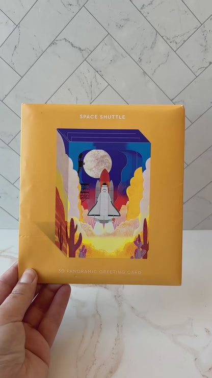 Video showing a space themed 3D card