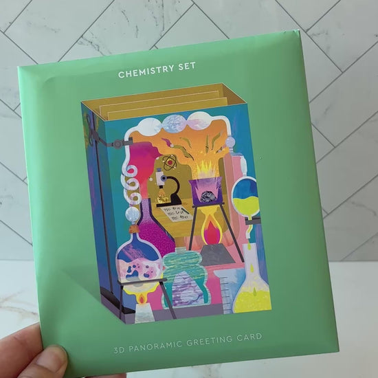 Video showing a chemistry themed 3D card