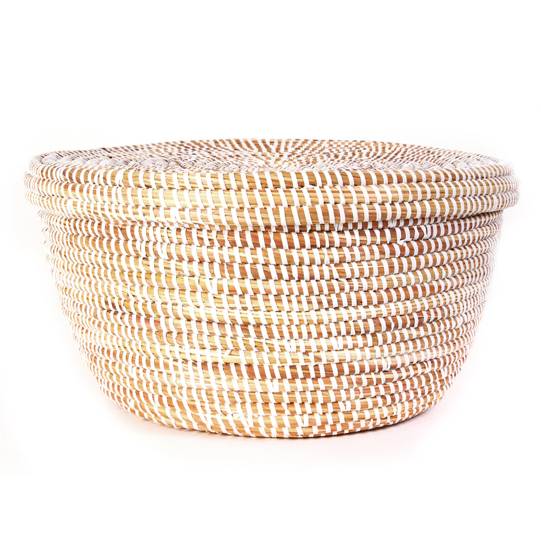 White Lidded Storage Box Basket