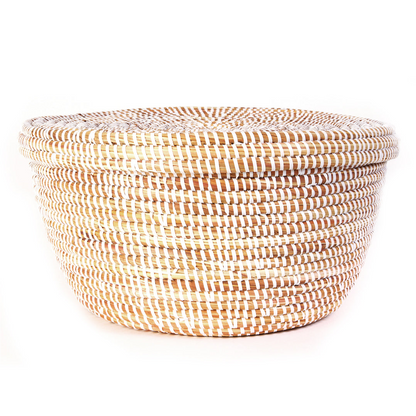 White Lidded Storage Box Basket