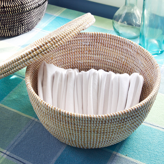 White Lidded Storage Box Basket