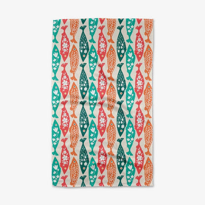 dishtowel with colorful fish