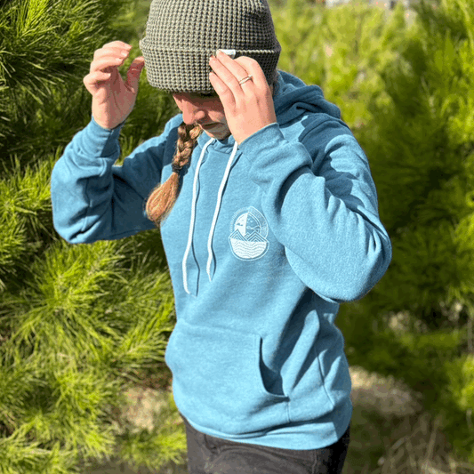 Mountain Sea Living Teal Hoodie