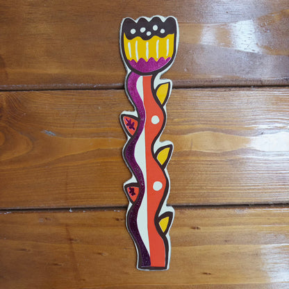 Colorful tulip shaped leather bookmark