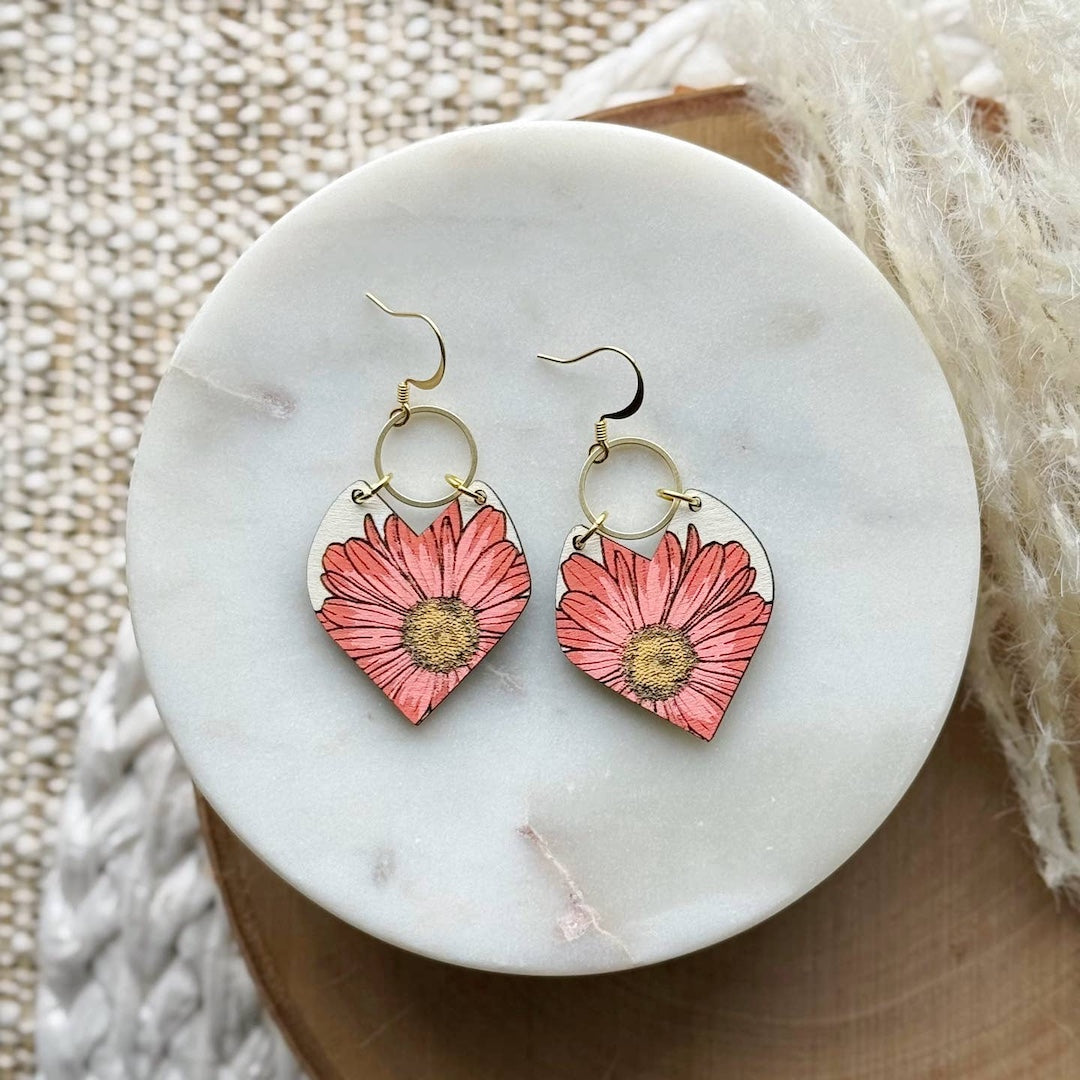 Painted Daisy Earrings