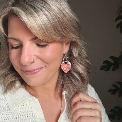 Painted Daisy Earrings