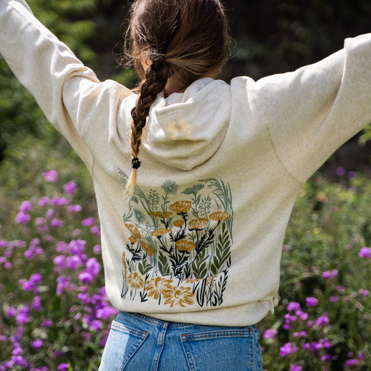 Wild Field Heather Natural Hoodie