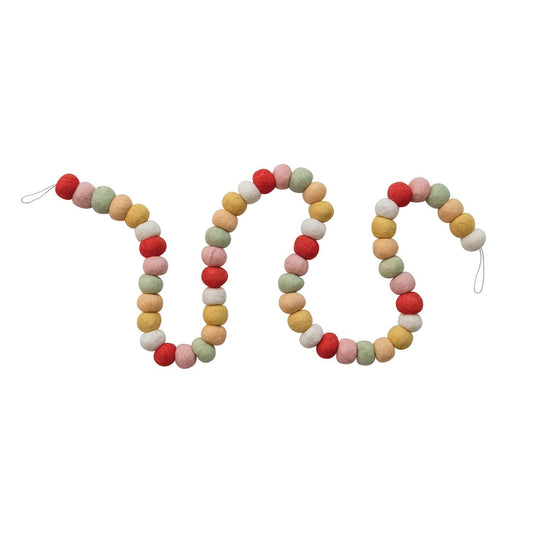 Handmade Wool Felt Ball Garland